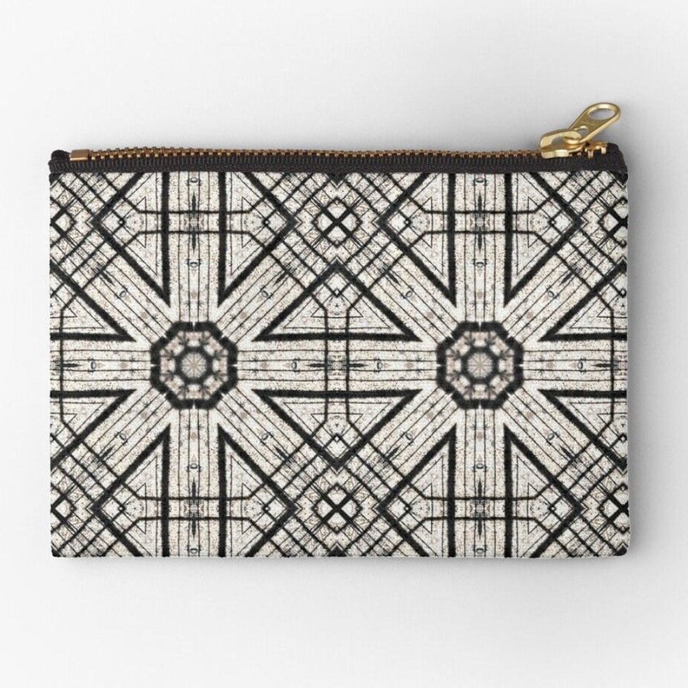 Digital Art "Concrete Kaleidoscope" Zipper Pouch NWT